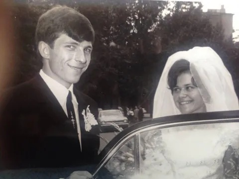My dad and mom on their wedding day, USSR, Ukraine, 1971