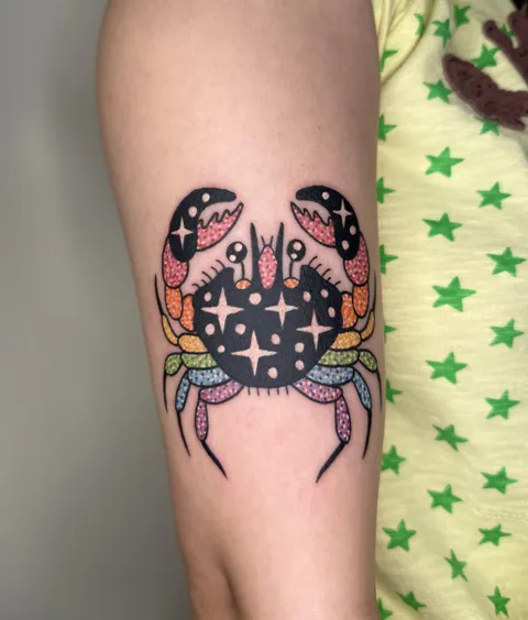 Rainbow Crab, tattooed by myself (@derykwebb), Portland, OR