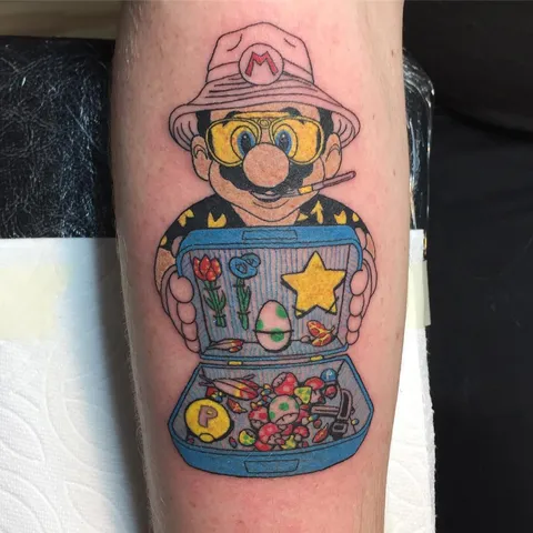 Mario Hunter S. Thompson by Sean Grimes at VISUAL TATTOO in Arcata, Ca