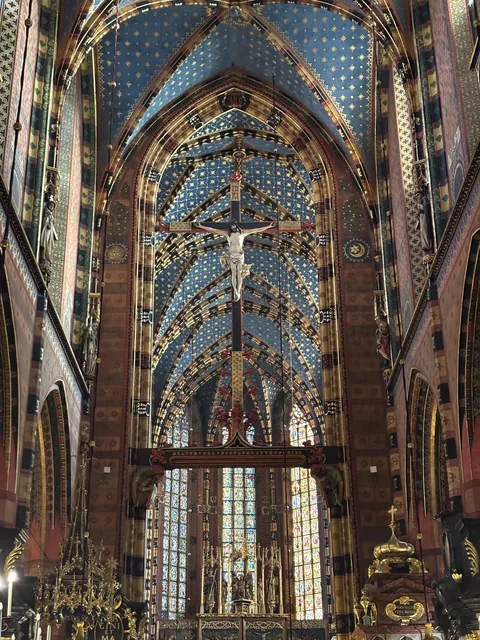 St Mary’s Basilica interior in Krakow, Poland