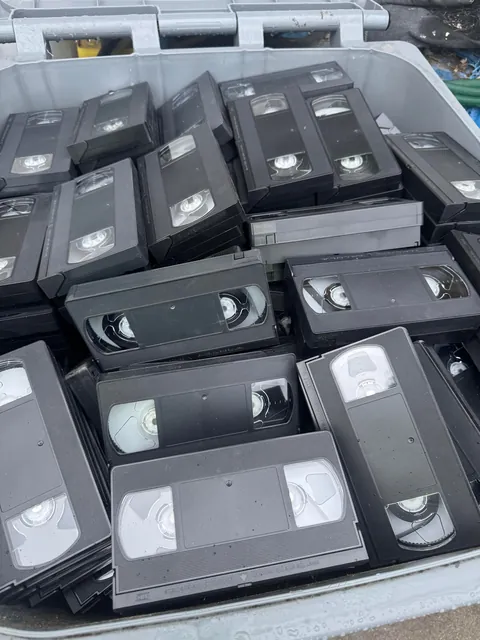 For almost 2 months now this trash can on my route has been filled with unmarked vhs tapes. I’m afraid of what’s on them.