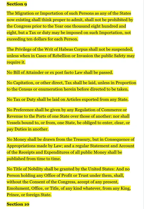 Sections of the Constitution have been Removed from the Government website