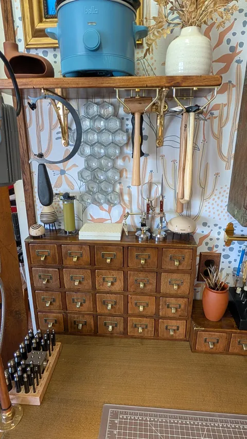 Built my wife a jewelers bench in the ugly corner of my woodshop