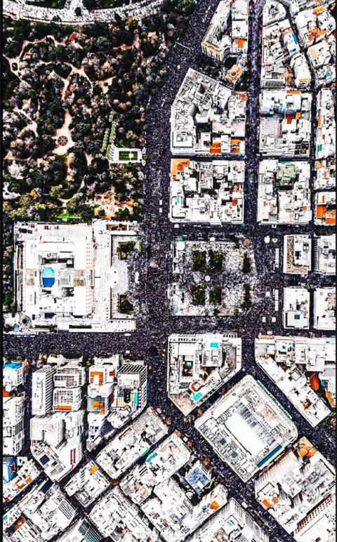 This aerial image of the massive protest in Greece yesterday