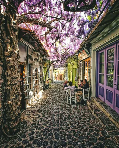 Lesvos island alleyway, Greece