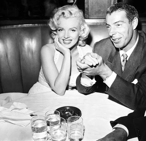Marilyn Monroe and Joe DiMaggio on a date at Chasen’s Restaurant in Los Angeles, California on June 26, 1953.