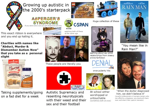 Growing up autistic in the 2000's starterpack