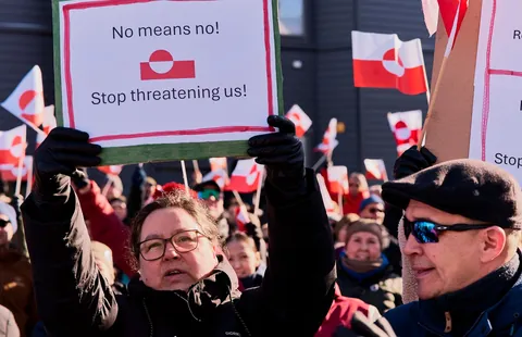 People of Nuuk Protest Against US Attempts to Take Over Greenland.