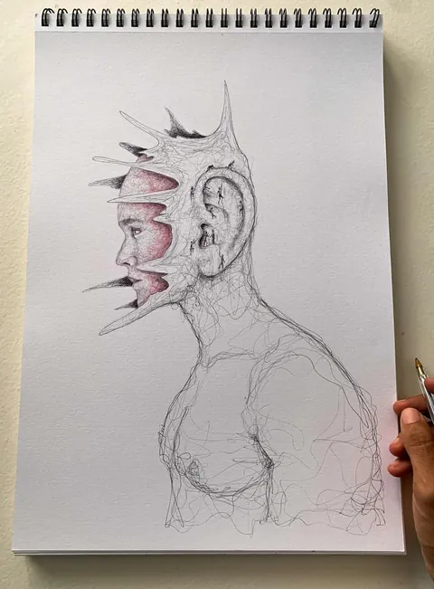 Some of my ballpoint pen drawings on paper.