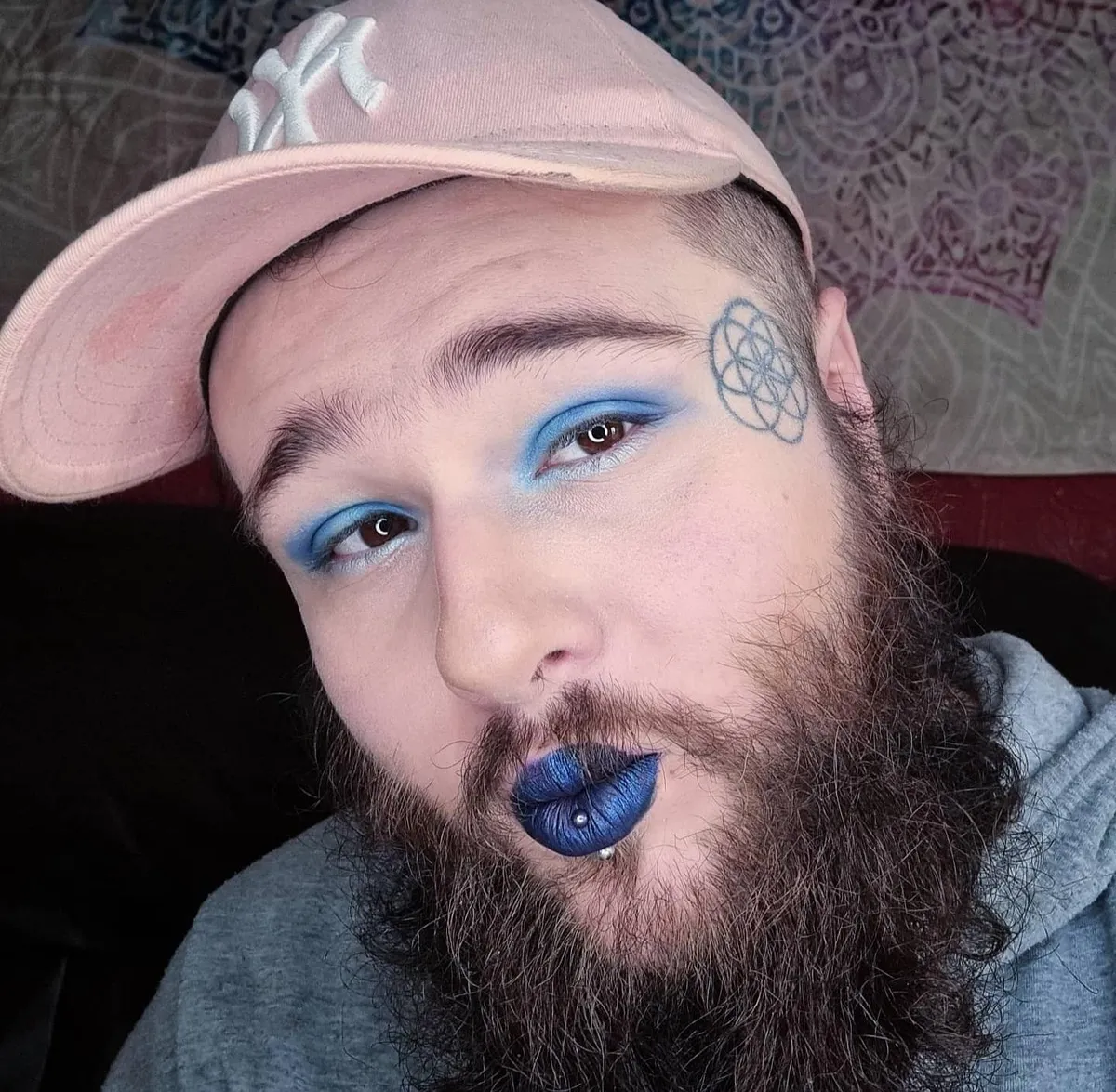 Non binary and finding my way! This is the first time Ive ever left the house in a full face! 🥰