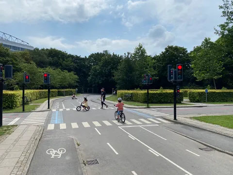 Miniature traffic playground in Copenhagen where kids learn to bike in traffic