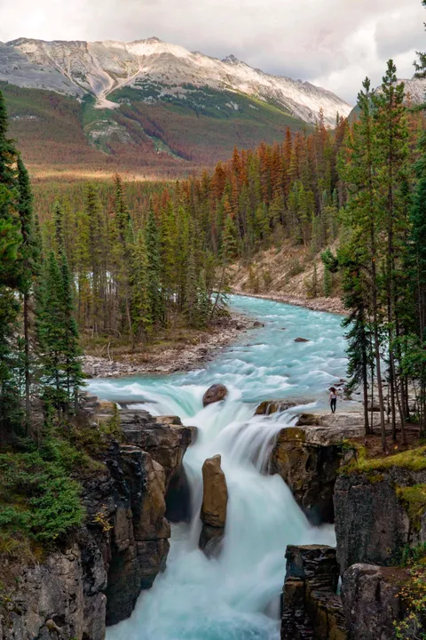ITAP of my wife next to a waterfall
