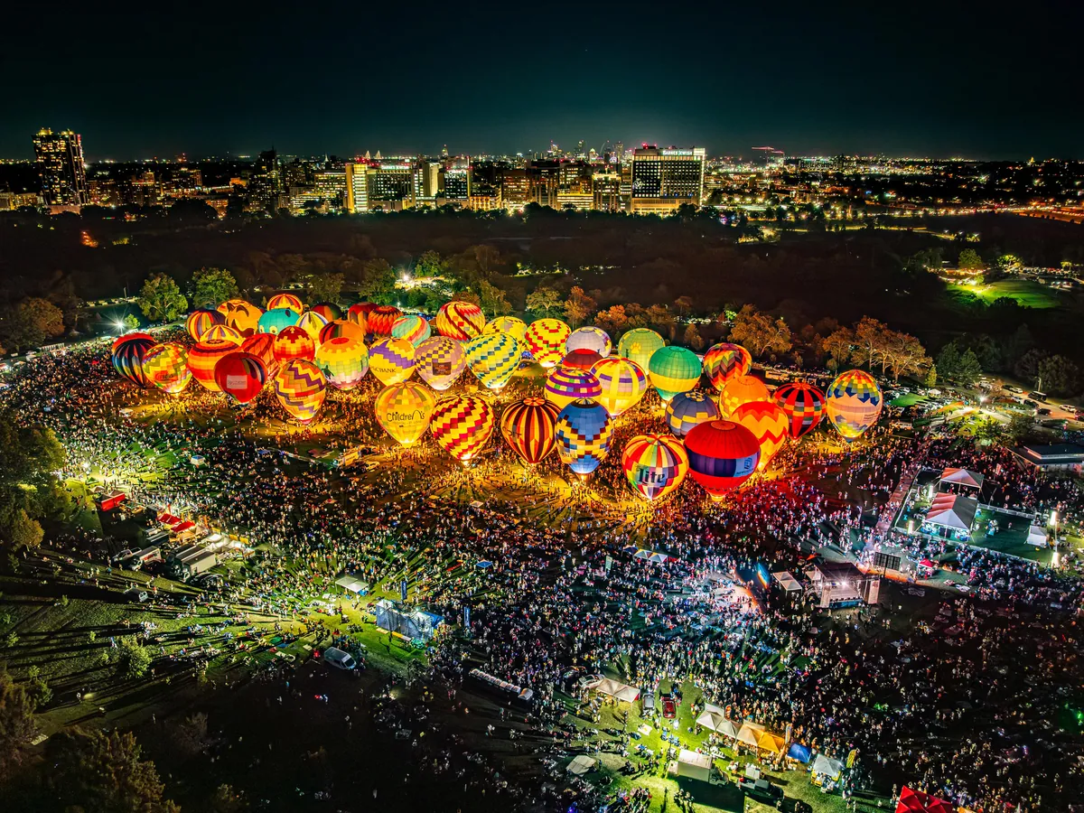 St Louis has an annual balloon glow. Quite a few people show up. [OC]