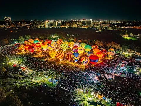 St Louis has an annual balloon glow. Quite a few people show up. [OC]