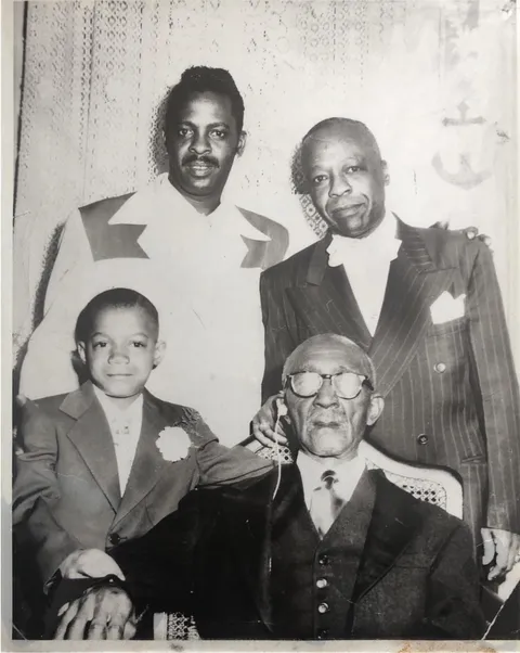 1950’s generational photo of my uncle, grandfather, great grandfather and great great grandfather.