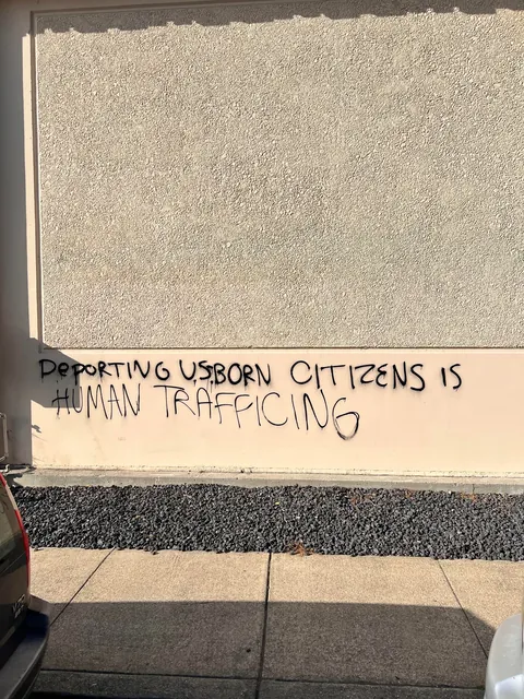 Political ICE spray paint