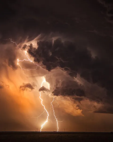 ITAP of a distant but powerful Oklahoma Lightning Storm