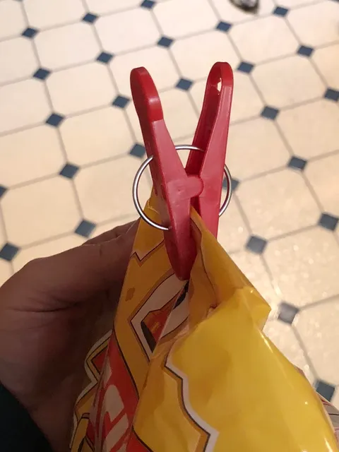 Our grocery stores gives a free balloon to kids who ask for one. They tie the balloons to these clips as a weight. I have two kids and will never have to buy bag clips again.