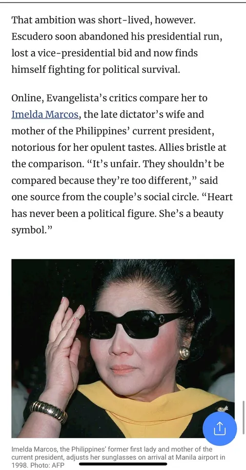 Heart Evangelista on South China Morning Post