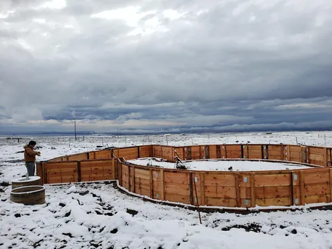 Spent several years building a complete 1300 sq ft roundhouse from top to bottom with my wife, including all framing, electrical, plumbing, HVAC, etc. By far the worst idea we've ever had, and so happy to be in it finally.