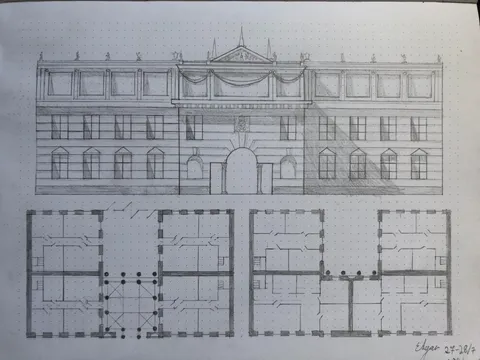 Hello! I’m a 14 year old aspiring architect from Sweden! I drew this Neo-Classical elevation just for fun. I hope you like it! I wouldn’t say drawing floor plans are my favorite