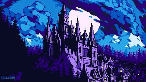 A night castle scene I made a while back.