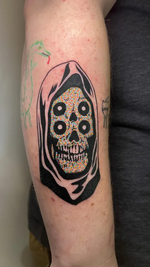 Skelly dude done by Eddie (the dentist) at The Clubhouse in Portland, OR.