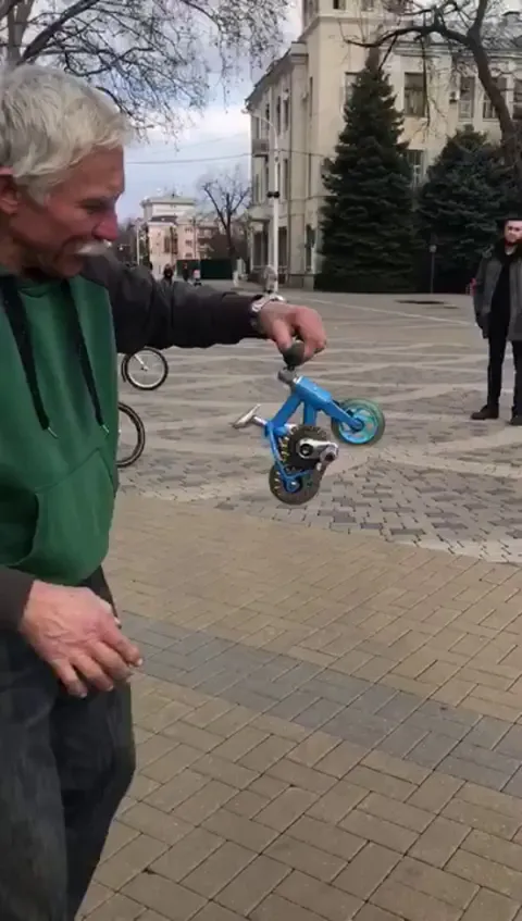 Riding the tiniest bike
