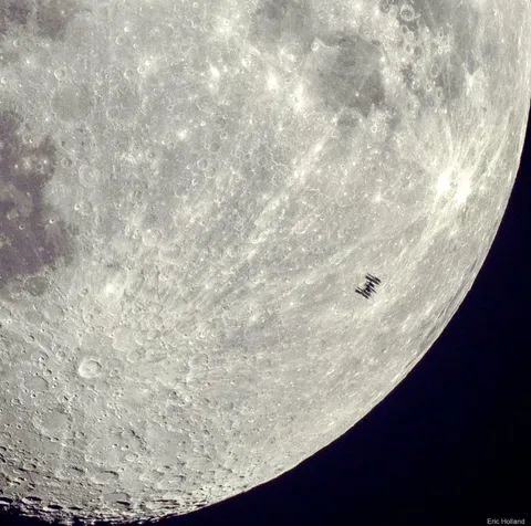 Silhouette of Space station