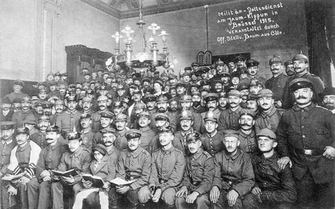 Jewish soldiers in the German army at a Yom Kippur service, 1915