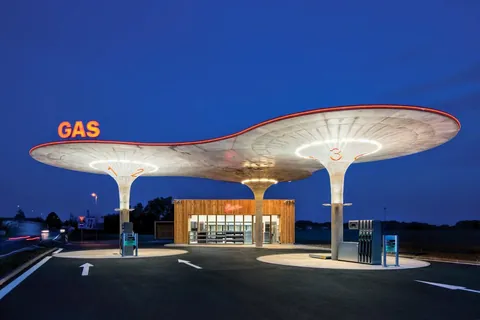 Beautifully styled gas station in Slovakia (2011)