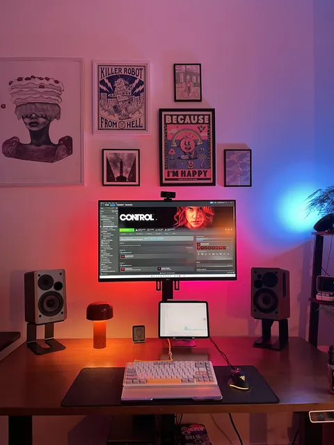 Night version of my gaming desk