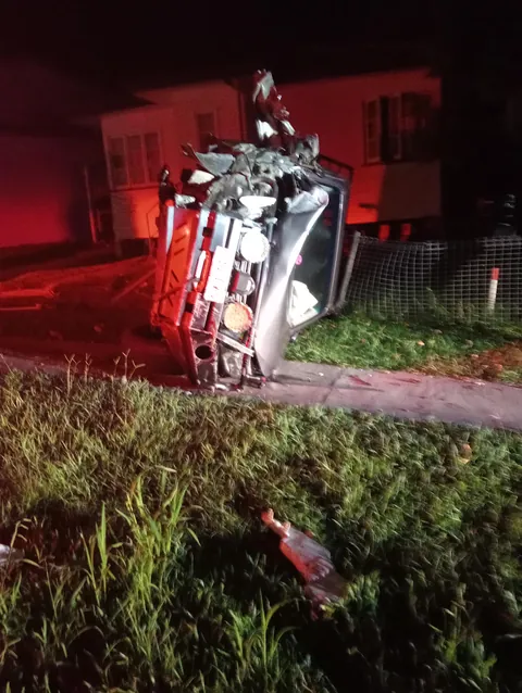 Car just rolled through my front fence and debris destroyed my car