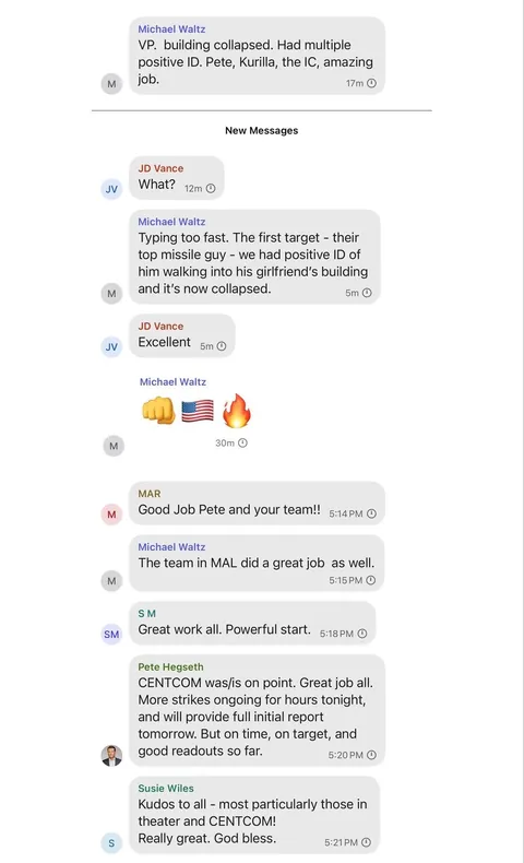 Le contenu entier des conversations Signal des USA sur les frappes au Yemen et la confirmation que leur but ultime est de nuire aux Européens