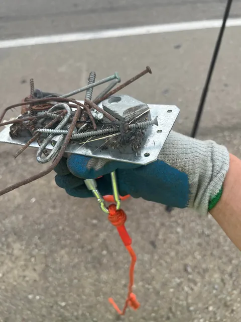 [OC] I volunteer in the Bay Area. I use a magnet to remove objects that can cause flat tires.