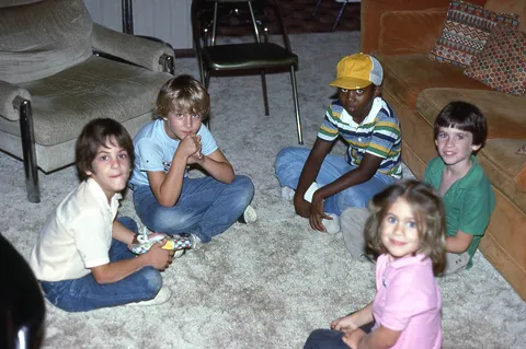 My dad and friends look like the cast of Stranger Things (1982)