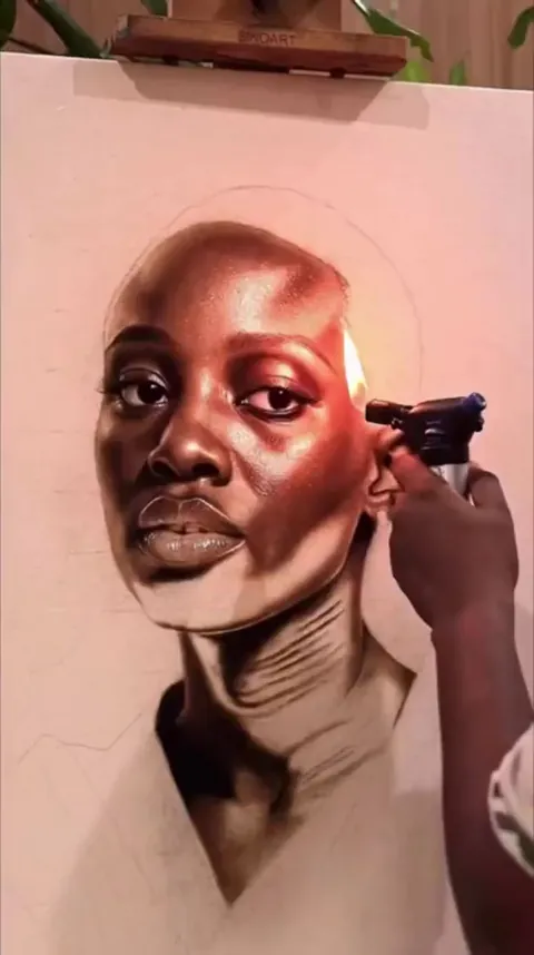 Painting with literal fire on a canvas