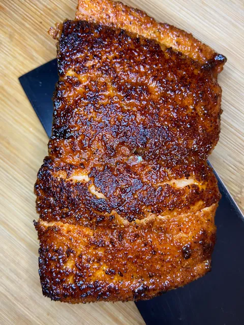 A gorgeously Crusted Salmon