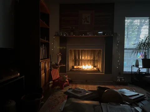 Living room in winter