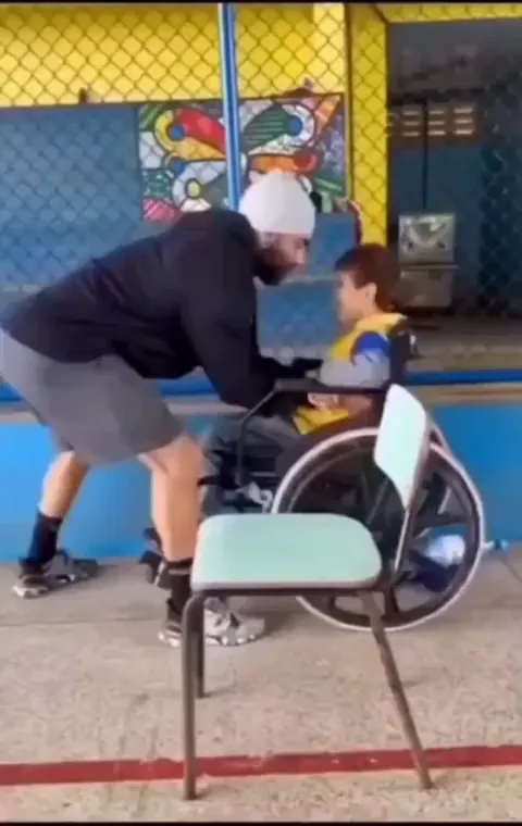 Every day, this teacher took time to help his student with Cerebral Palsy learn to walk… and together, they did it. He’s walking