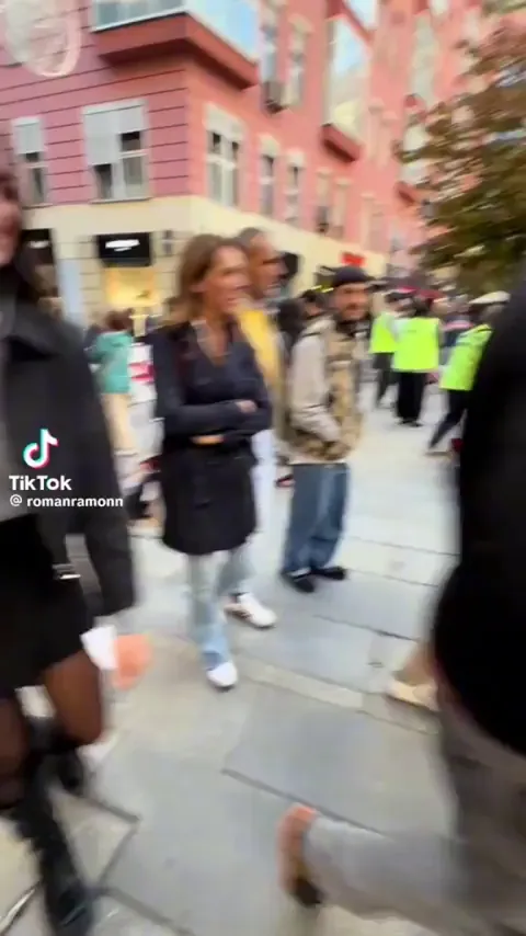 Walking backwards. He's got the heel-to-toe down.