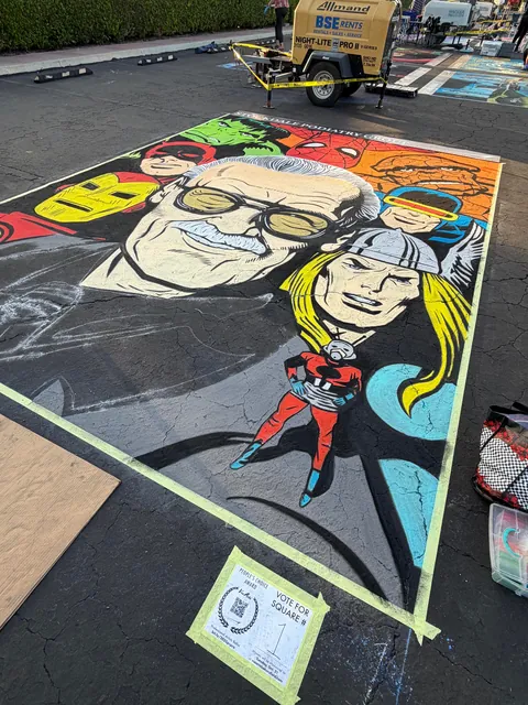 I spent 38 hours over the last 4 days completing this chalk art piece for a local festival.