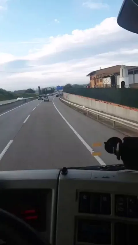 A bunch of idiots thought that the hard shoulder was the exit lane and started piling up behind a truck... who's telling them?