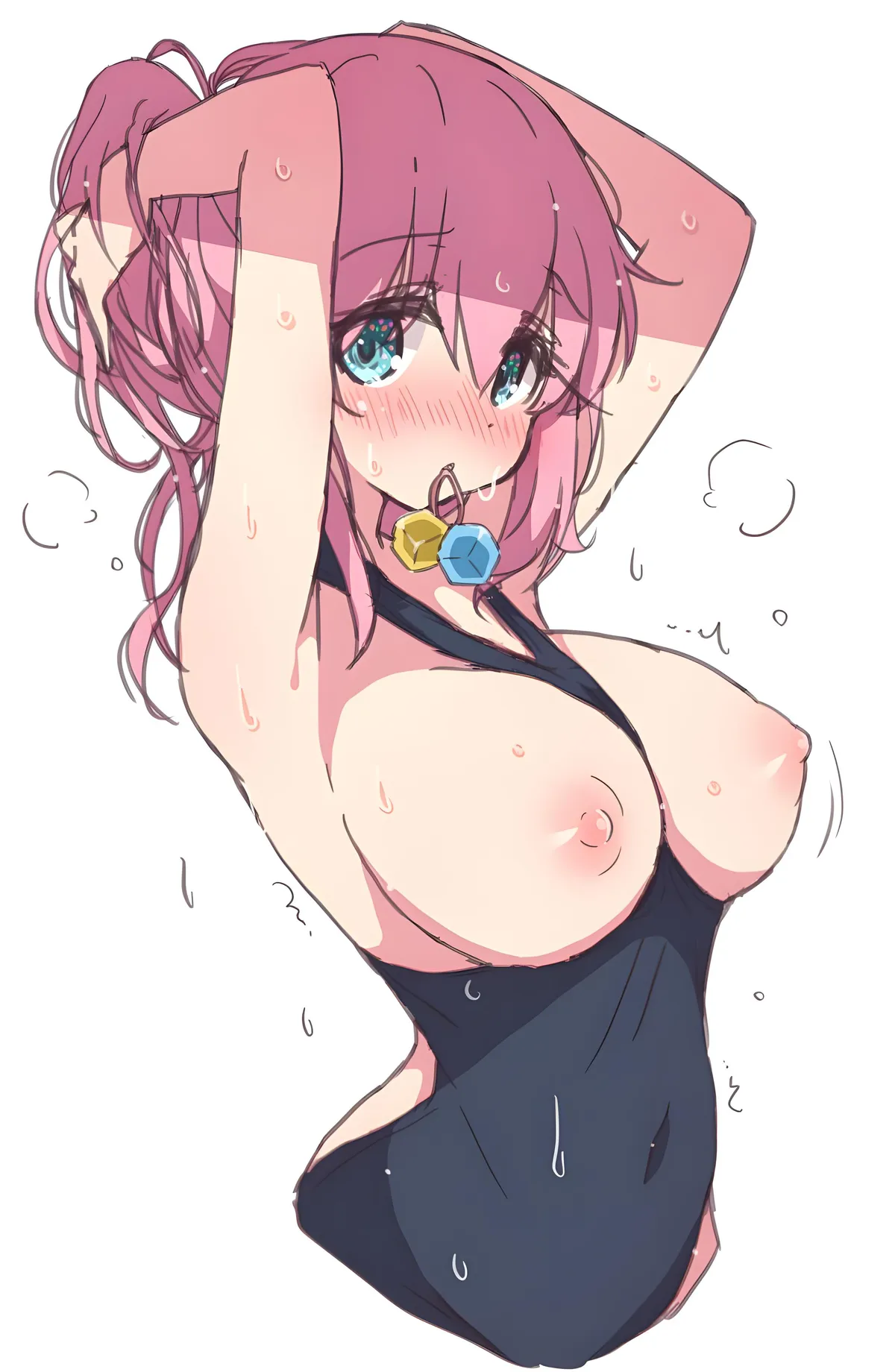 Swimsuit pulled in between