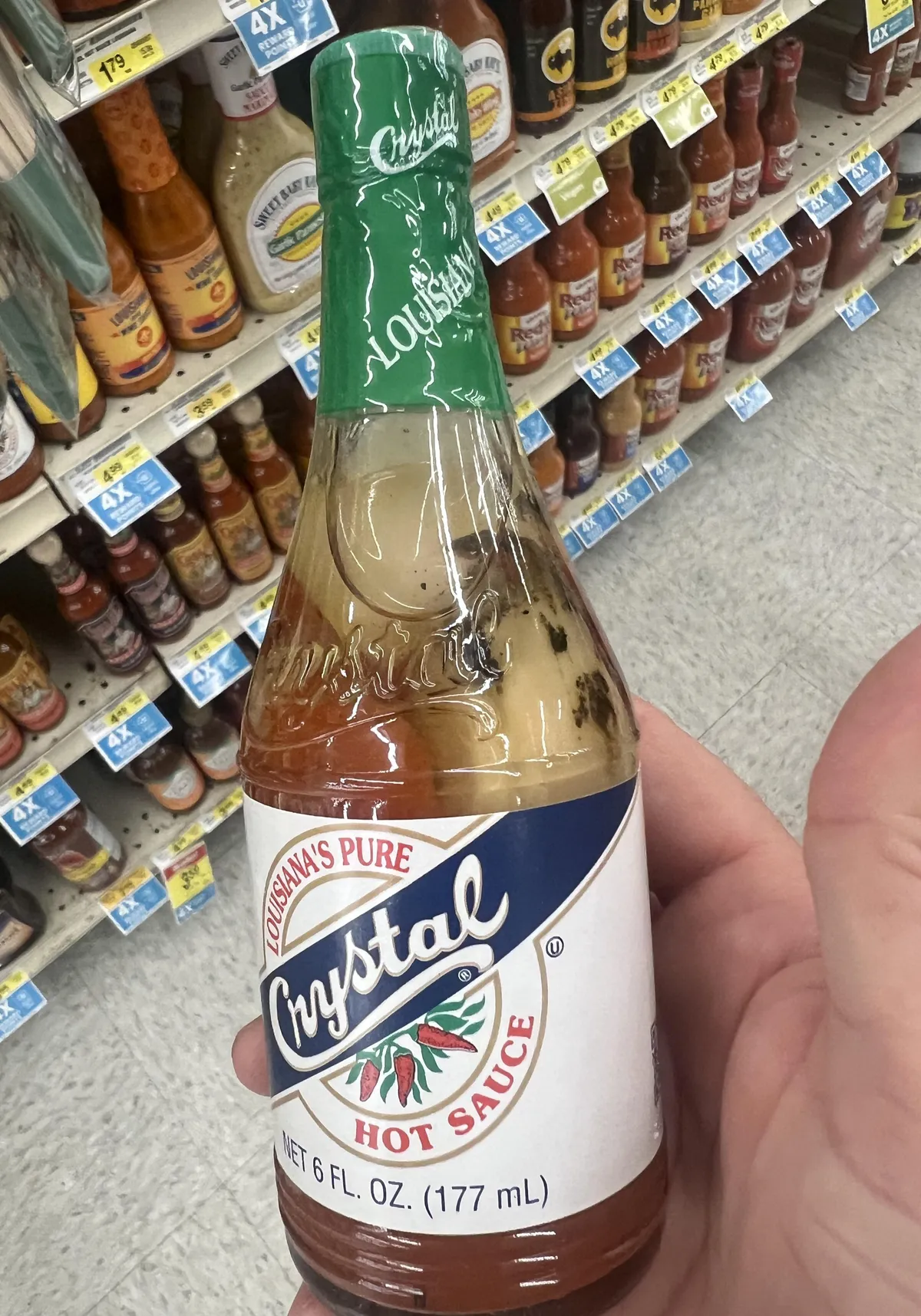 Crystals hot sauce I found today had a foreign body in it.