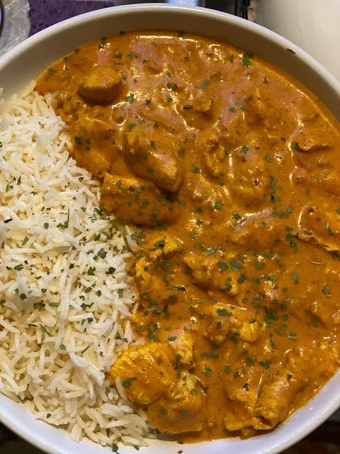 First attempt at making Chicken Tikka Masala &amp; Basmati Rice (naan was included but not pictured)