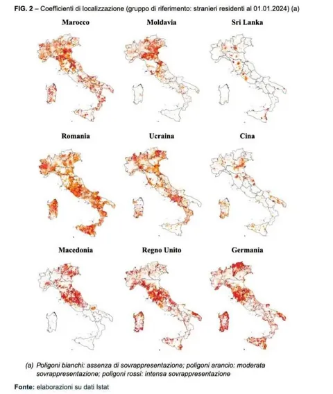 The settlement patterns of foreign residents living in Italy