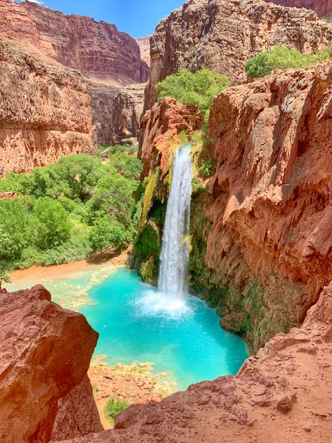 We got to see natural waterworks instead of man-made fireworks on July 4th weekend! - Supai, AZ, USA [OC] [3024x4032]