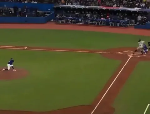 When a Blue Jays fan caught a Judge homer and he did this.
