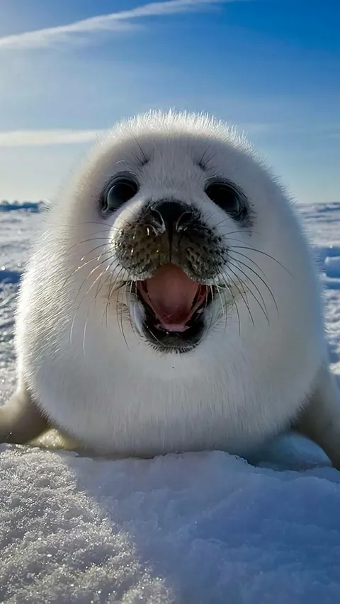PsBattle: Baby Seal with Mouth Open